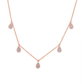 0.27ct 14k Rose Gold Diamond Pave Necklace
